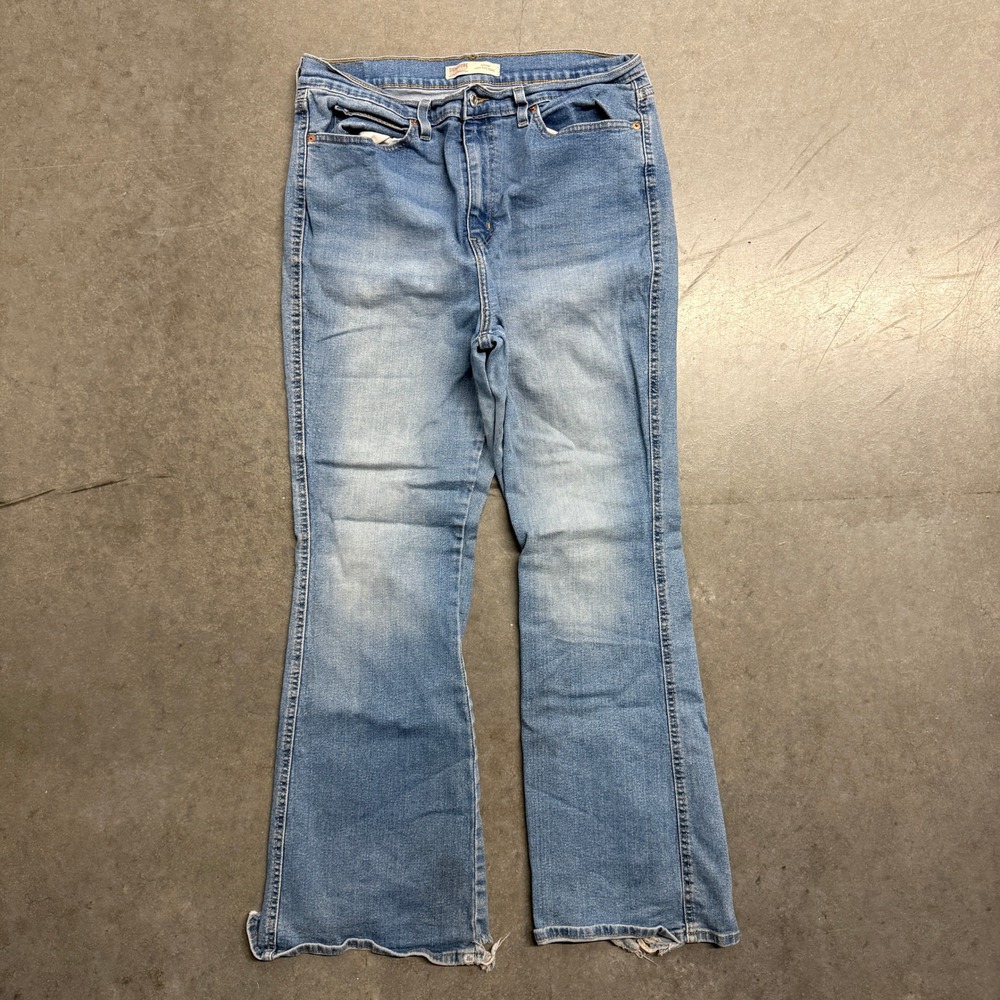 Signature by Levi Strauss Heritage High Rise Flare Jeans Light Wash 14 W32 3723